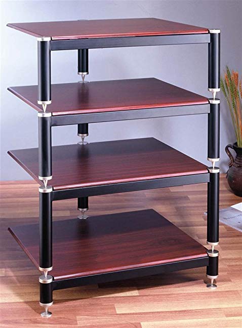 BL Series Audio Rack (Silver w Cherry Shelf)