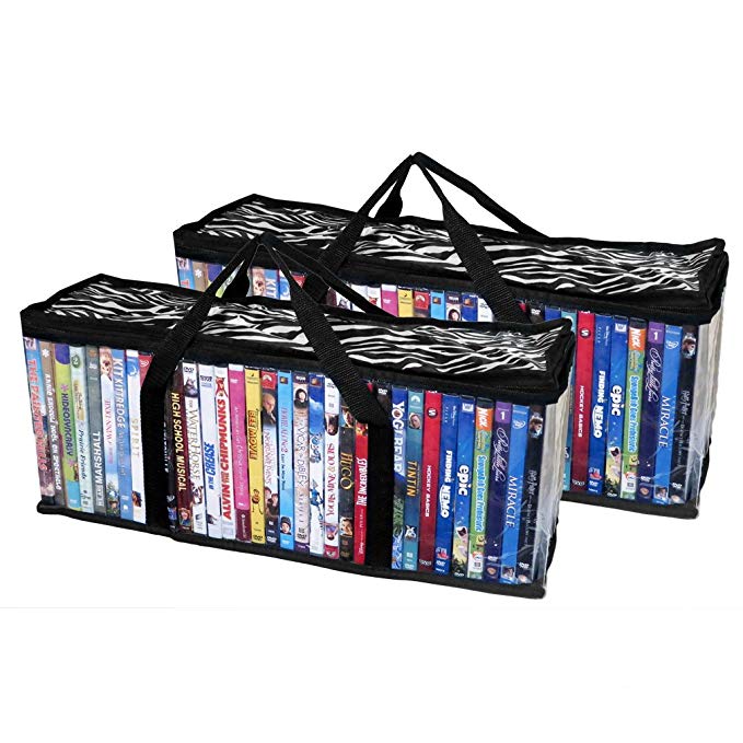 Evelots Portable Home DVD Blu-Ray Video Games Storage Bags Holds 80 Total - S/2