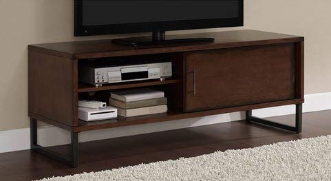 Breckenridge Walnut 50-inch Flat Screen TV Stand Media Storage Cabinet Entertainment Center with Sliding Doors