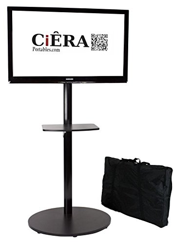 CiERA EZ StandTall ONE Portable TV Stand with Padded Carrying Case and Shelf for 28-70 Inch TV's - Black