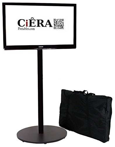 CiERA EZ StandTall ONE Portable TV Stand with Padded Carrying Case for 28-70 Inch TV's - Black