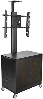 Displays2go LPGP36AV7 Portable TV Stand with Locking Storage Cabinet, 30-84