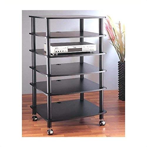 VTI AR406 6 Shelf Black Audio Rack - Silver/Black