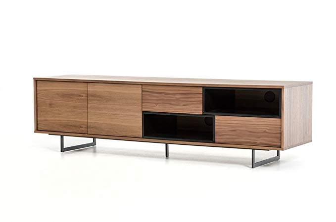 Modrest Torlonia Modern Walnut & Black TV Stand Walnut/Walnut