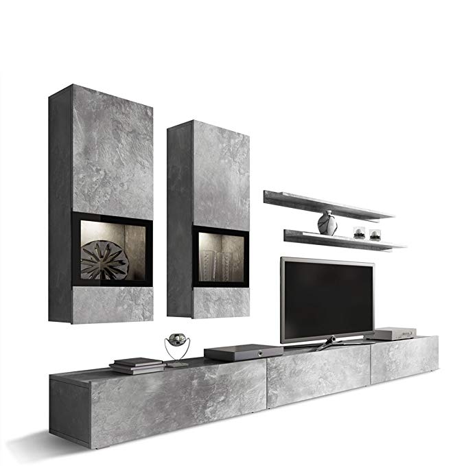 Concept Muebles Duros Wall Unit Entertainment Center with Additional Botton Cabinet - 35