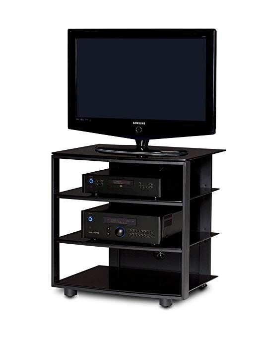 BDI Vexa 9221 Single Wide 4 Shelf TV Stand (Black with Black Shelves) (Discontinued by Manufacturer)