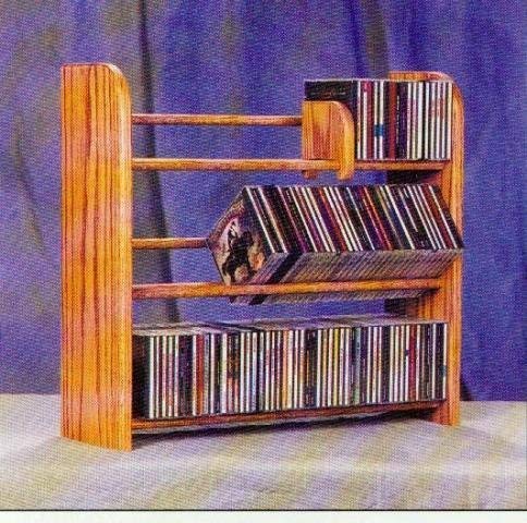 Wood Dowel CD Rack (Natural) (21-3/4