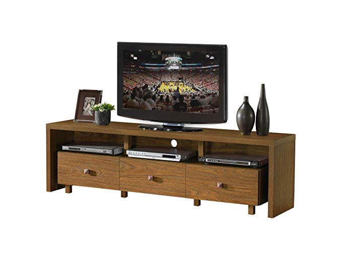 Modern Italian Style Walnut TV Media Stand for 70