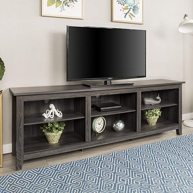 New 70 Inch Wide Television Stand in Charcoal Finish