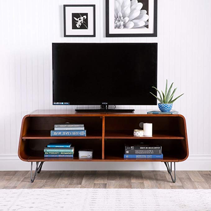 Mid-Century Modern TV Stand Provides Retro Style And Contemporary Functionality. Home Entertainment Center Suitable For A Living Room, Bedroom, And Den. Media Cabinet Console Creates Timeless Feel.