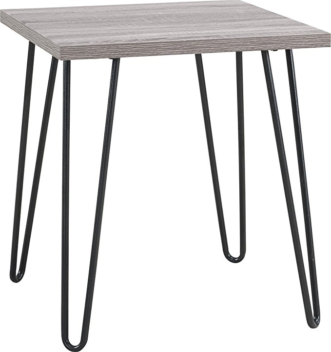 Ameriwood Home Owen Retro End Table, Sonoma Oak/Gunmetal Gray