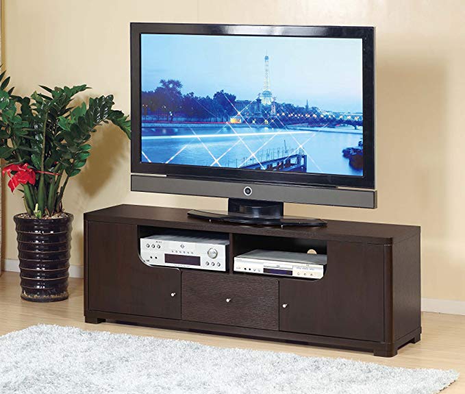 Smart home 60 Inch TV Stand Custom Wooden Modern Entertainment Console (Red Cocoa (Espresso))