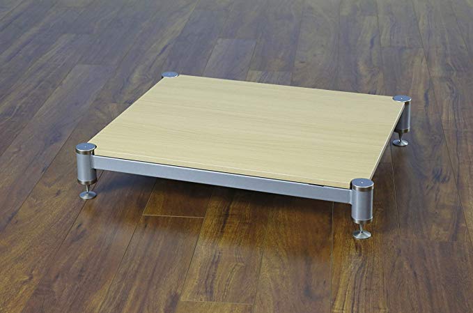 BL Series Audio Amplifier Stand (3 in. w Oak Shelf and Silver Spike)