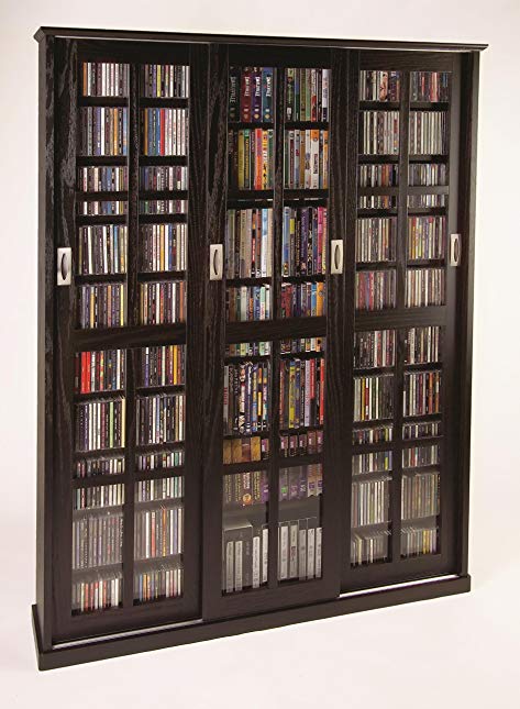 Sliding Door Inlaid Glass Mission Style Multimedia Cabinet (MS-1050 Series) Espresso